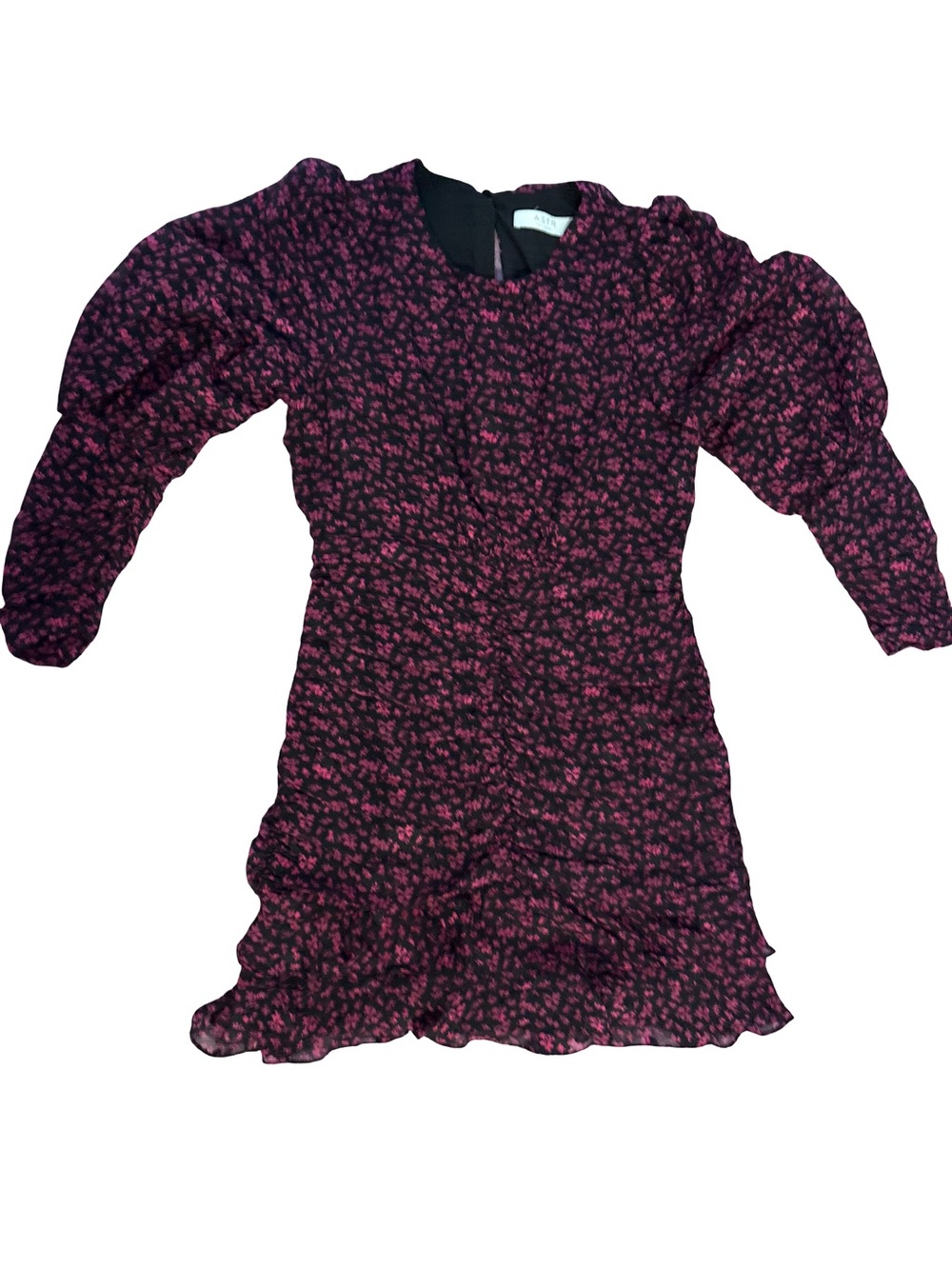 Astr Black Mini Dress with Pink Floral Print